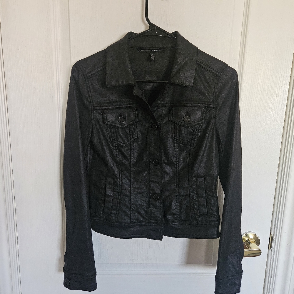 White House Black Market Black Stretch Button Down Jacket